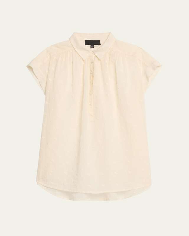 Normandy Eyelet Shirring Blous